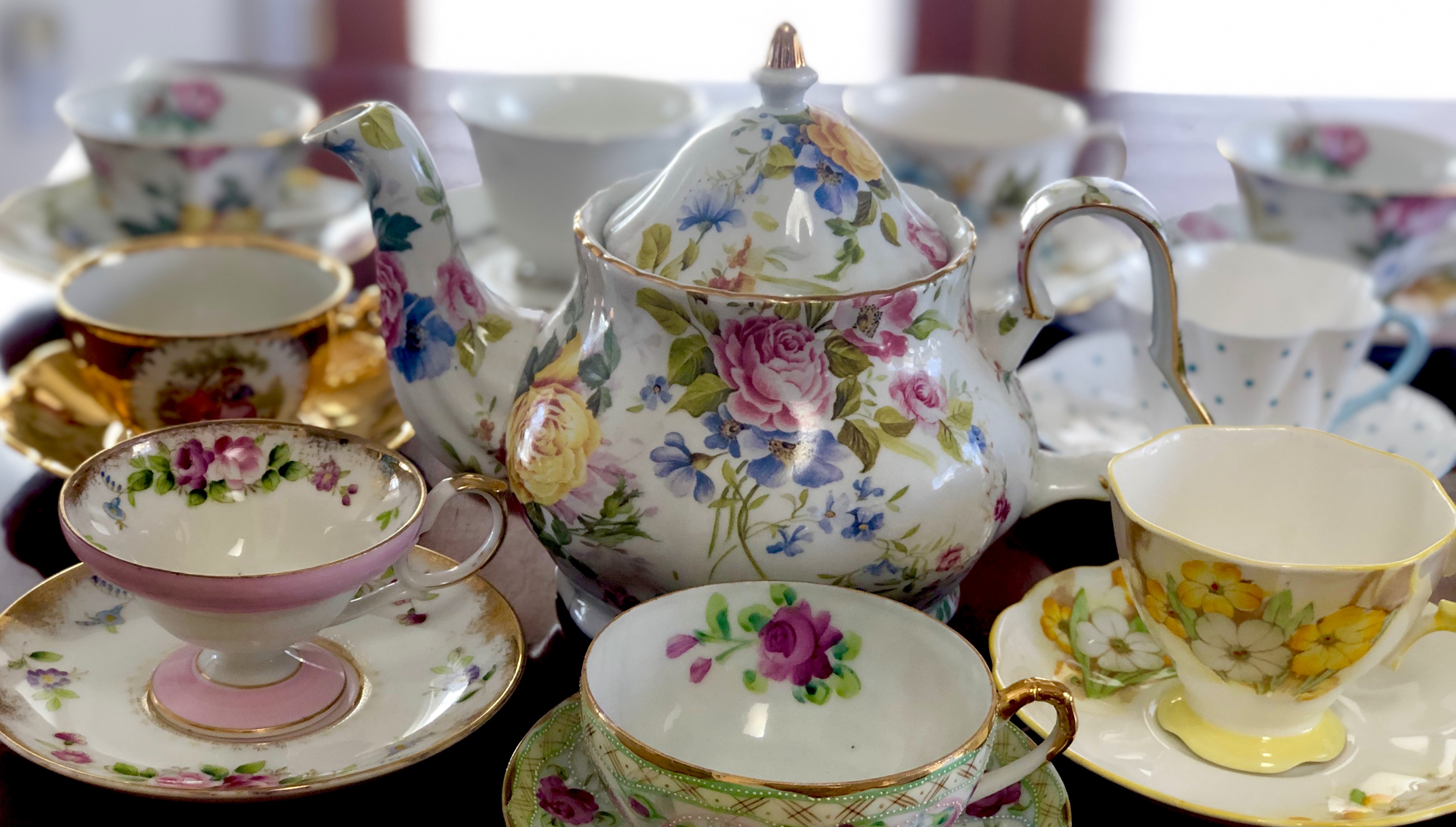 eclectic tea cups